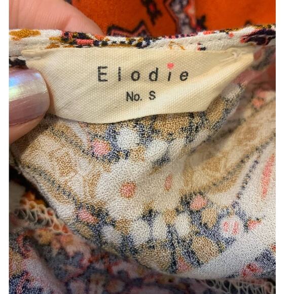 Elodie red white patchwork sleeveless blouse size Small - Picture 3 of 9